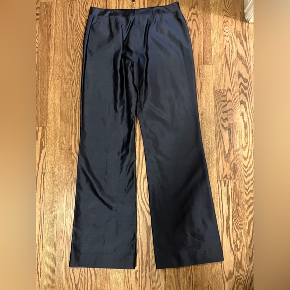 St. John Silk Pleated Wide Leg Trouser - Picture 3 of 4